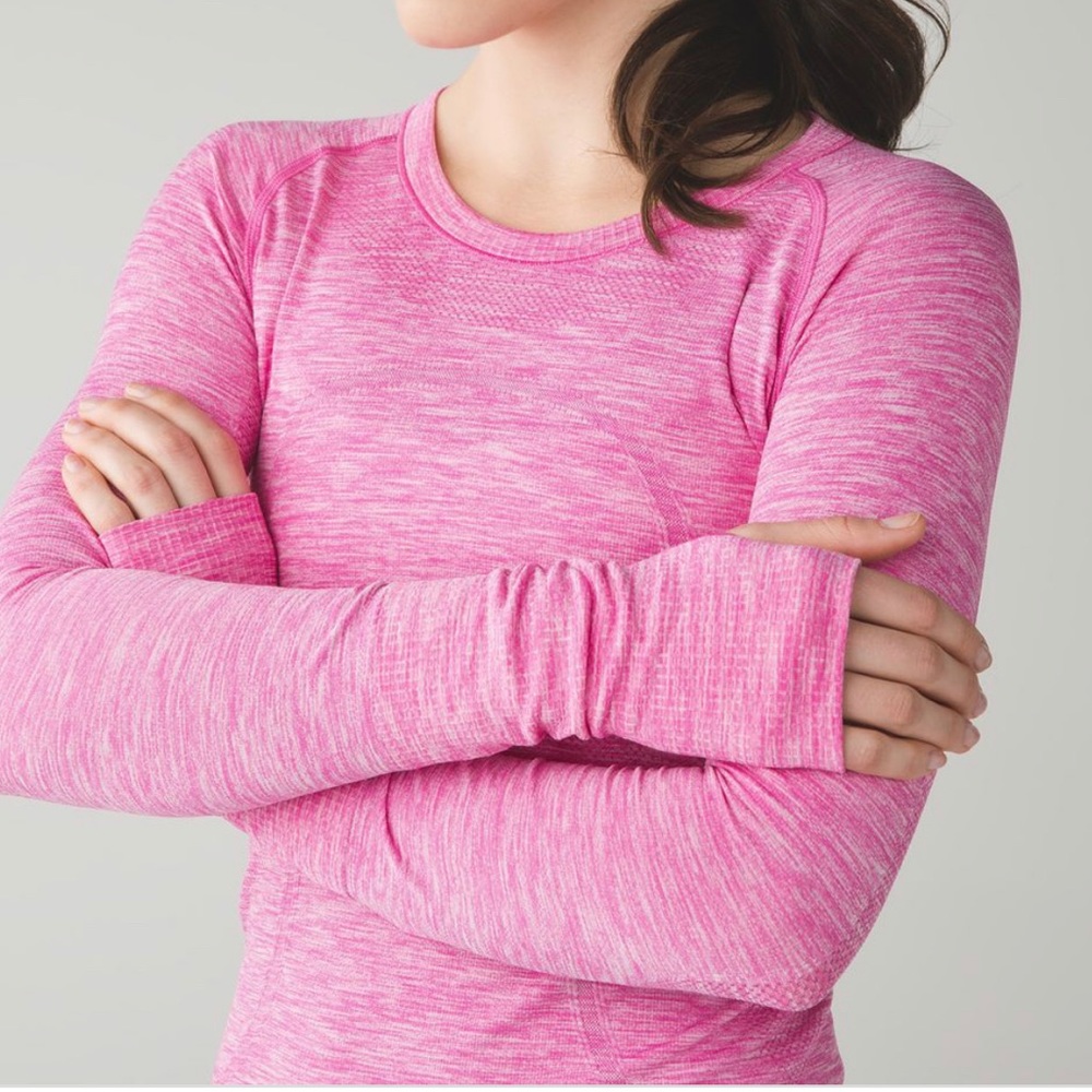Lululemon Switfly Long sleeve Heathered Pink